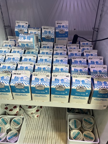 47 expired milk cartons.